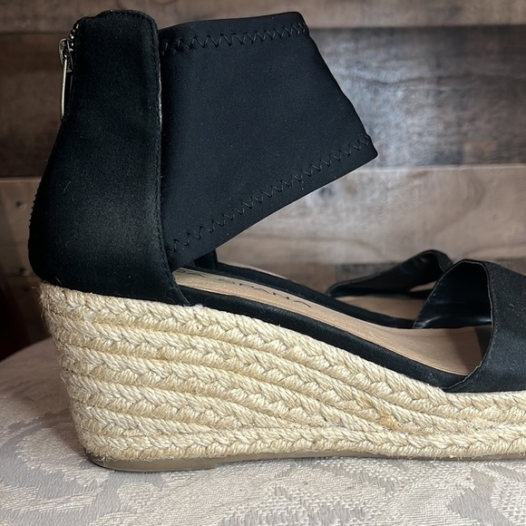 Moda Spana Kacy Espadrille Wedges with Ankle Zip Size 8.5 Black - Picture 6 of 10